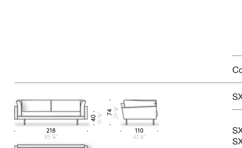 Divano L 218 cm