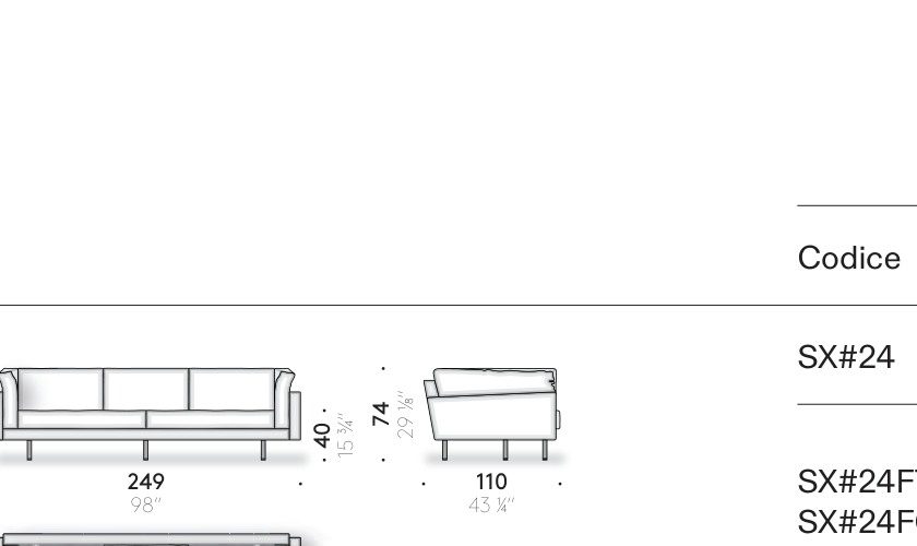 Divano L 249 cm
