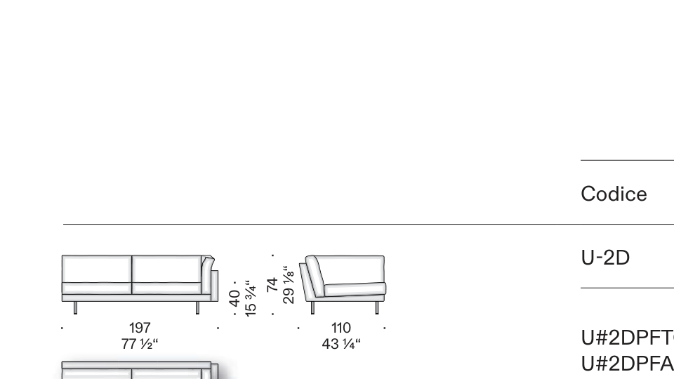 Terminale dx L 197 cm