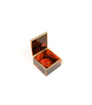 Squared Box in Faux Tortoiseshell & Acrylic Glass in the style of Christian Dior, Italy, 1970s-LYQ-1729863