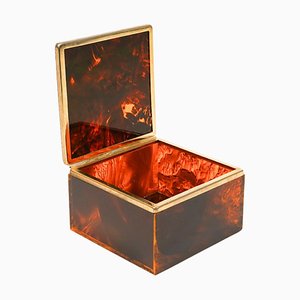 Squared Box in Faux Tortoiseshell & Acrylic Glass in the style of Christian Dior, Italy, 1970s-LYQ-1729863