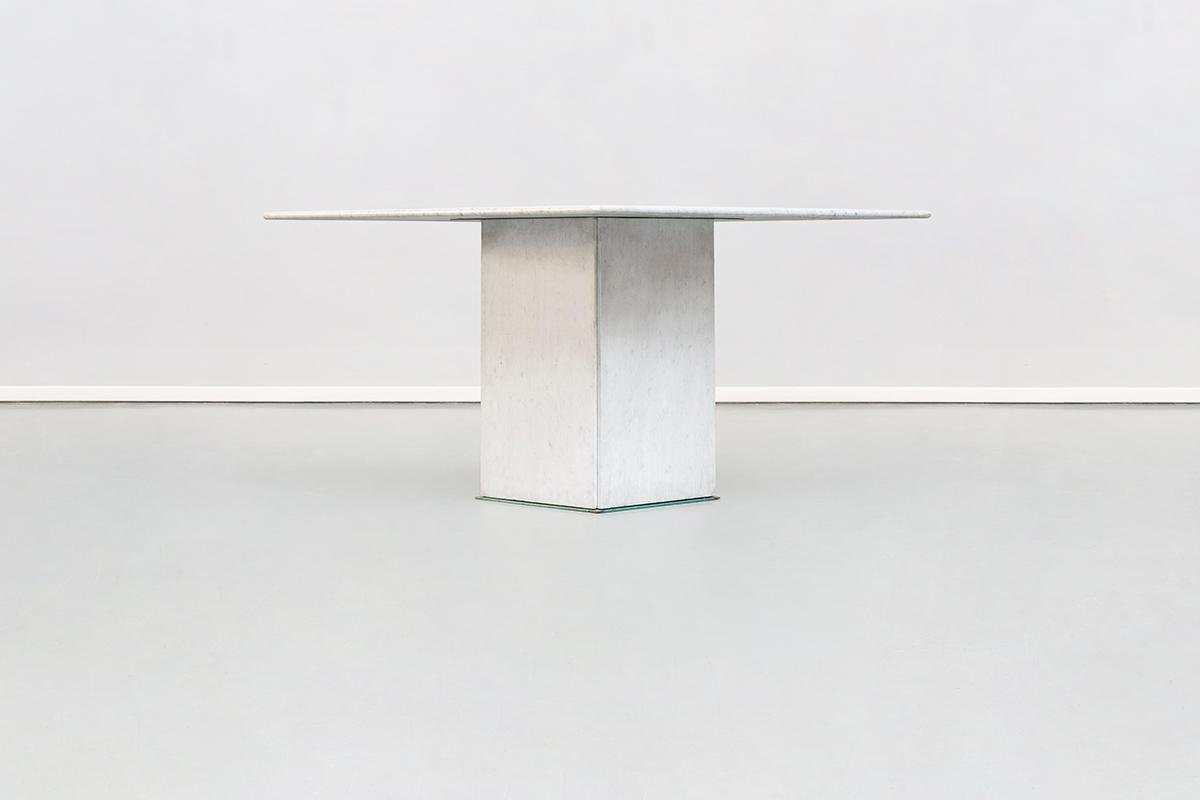 Squared Dining Marble Table by Gianfranco Frattini, 1985