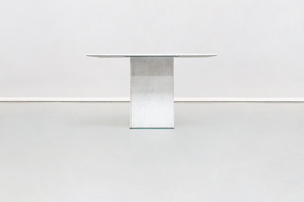 Squared Dining Marble Table by Gianfranco Frattini, 1985