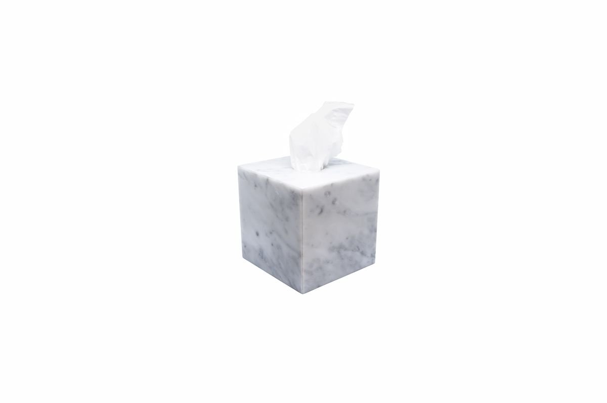 Squared Marble Tissue Cover Box from Fiammettav Home Collection