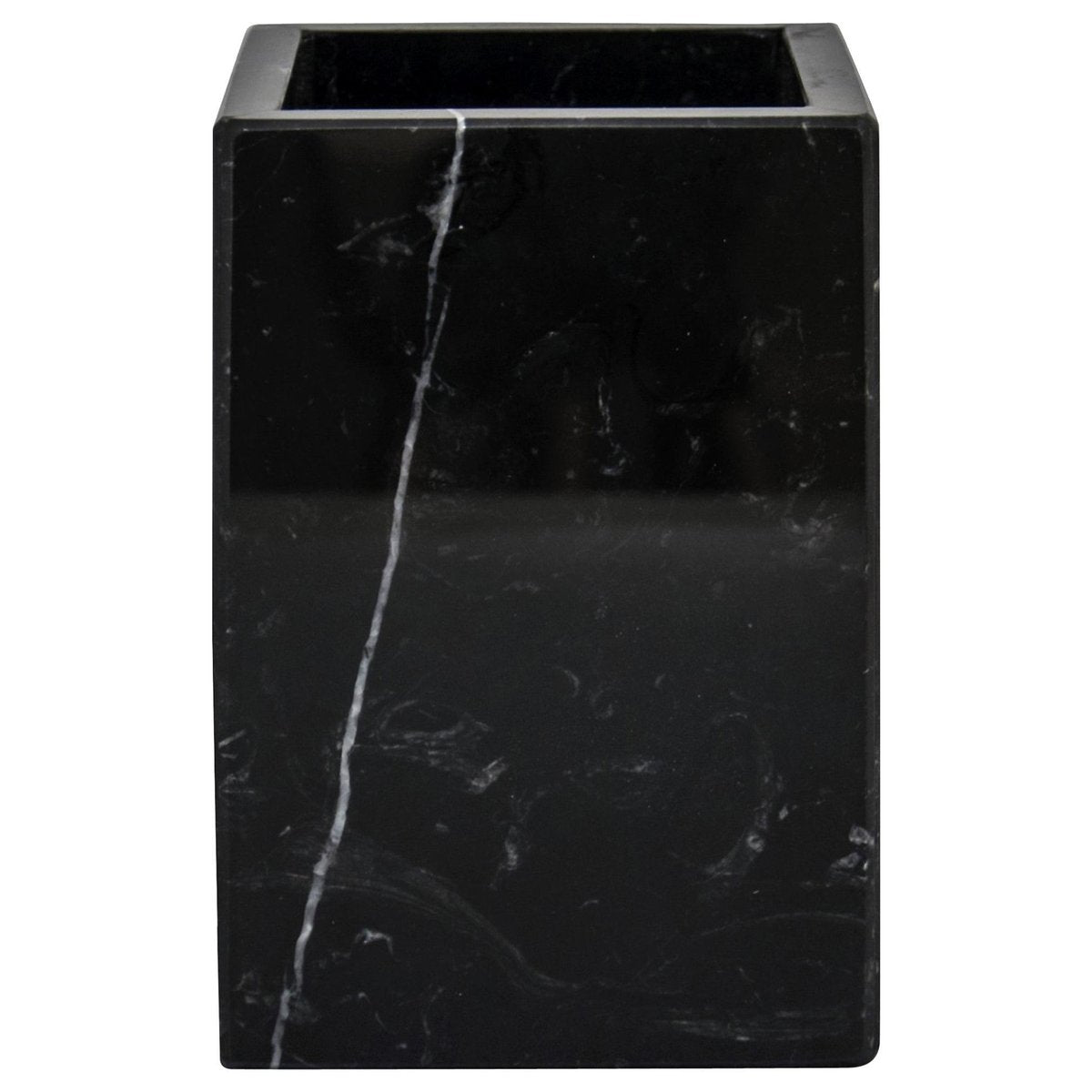 Squared Toothbrush Holder in Black Marble