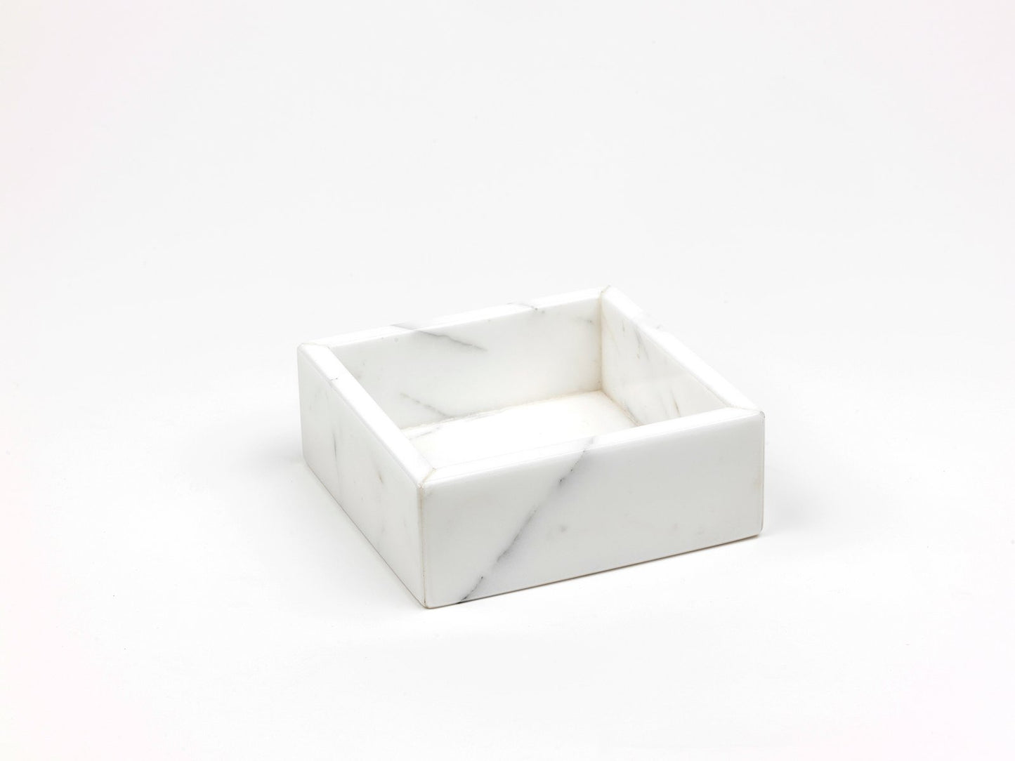 Squared White Carrara Marble Guest Towel Tray from FiammettaV Home Collection