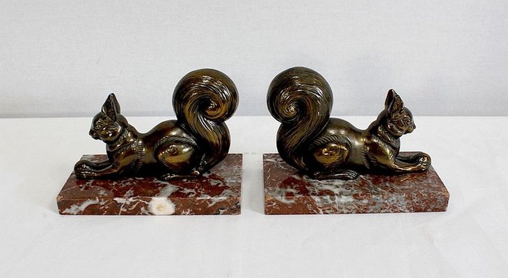 Squirrels Bookends, 1920, Set of 2-RVK-971549