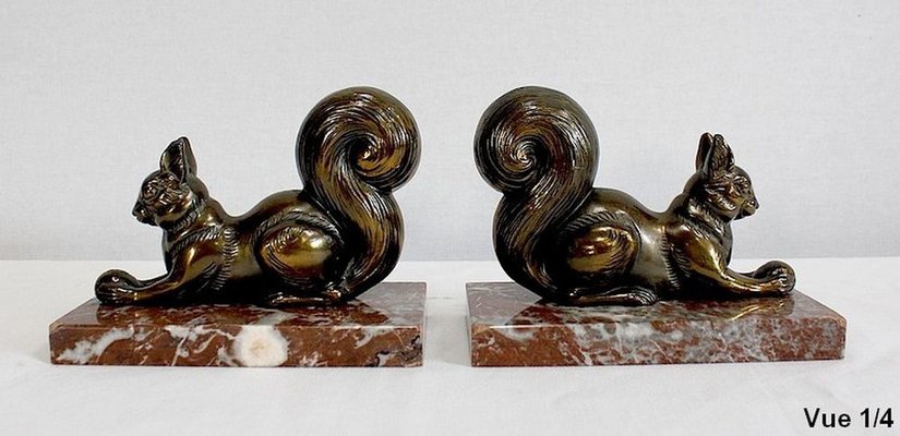 Squirrels Bookends, 1920, Set of 2-RVK-971549