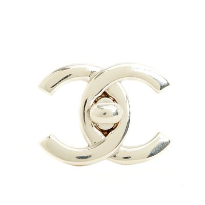 SS1996 CC Large Silver CC Turnlock Brooch by Chanel-NPN-2019998