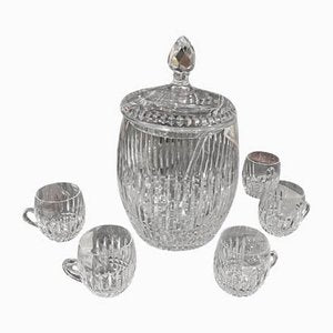 St Louis Crystal Punch Service with Bowl and Ladle, Set of 6-BZK-1050639