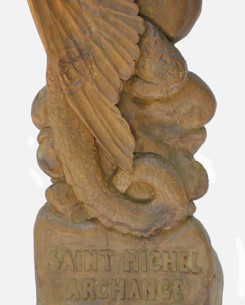 St Michel Archangel Sculpture by P. Barlaud, 1930