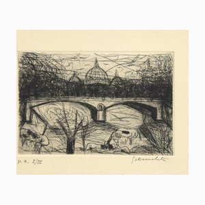 St Peter's View - Original Etching by N. Gattamelata - Late 20th Century Late 20th Century-ZCI-757423