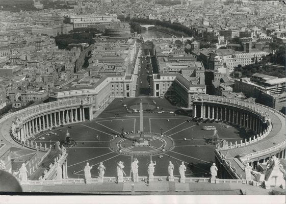 St. Peters Square Rome, Italy, 1950s, Black & White Photograph-DYV-1236159