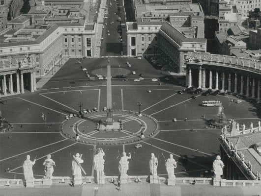 St. Peters Square Rome, Italy, 1950s, Black & White Photograph-DYV-1236159