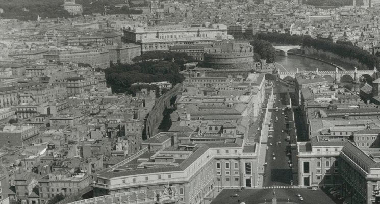 St. Peters Square Rome, Italy, 1950s, Black & White Photograph-DYV-1236159