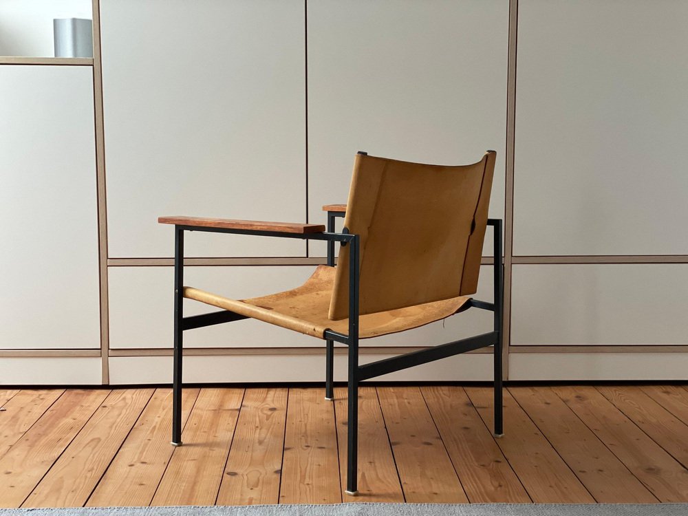 ST805 Leather Armchair by Eddie Harlis for Thonet, 1960s