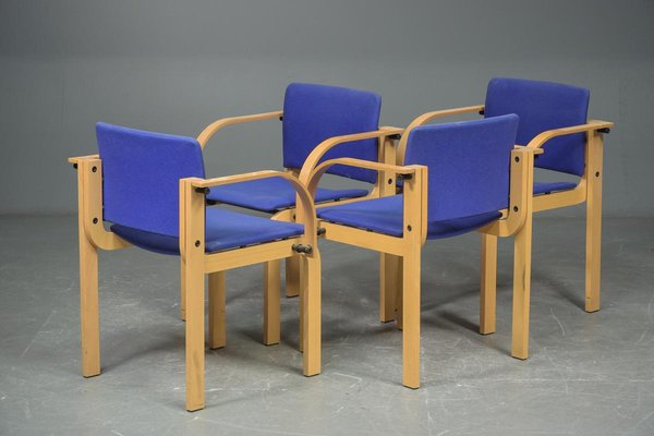 Stackable Beech Dining Chairs by Friis & Moltke for Fritz Hansen, 1980s, Set of 4-VVO-684423