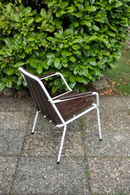 Stackable Garden Chairs in Teak and Steel Tube from Daneline Denmark, 1960s, Set of 5-OZL-1314523