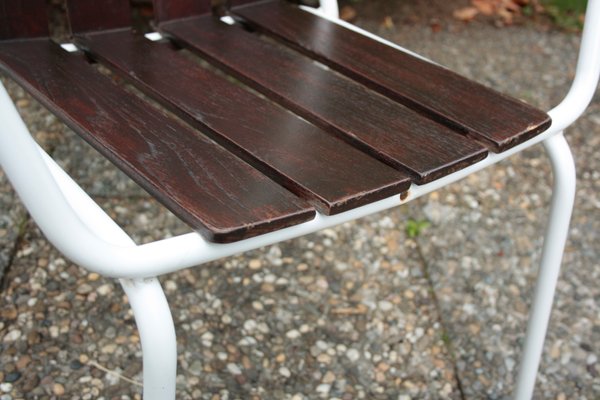 Stackable Garden Chairs in Teak and Steel Tube from Daneline Denmark, 1960s, Set of 5-OZL-1314523