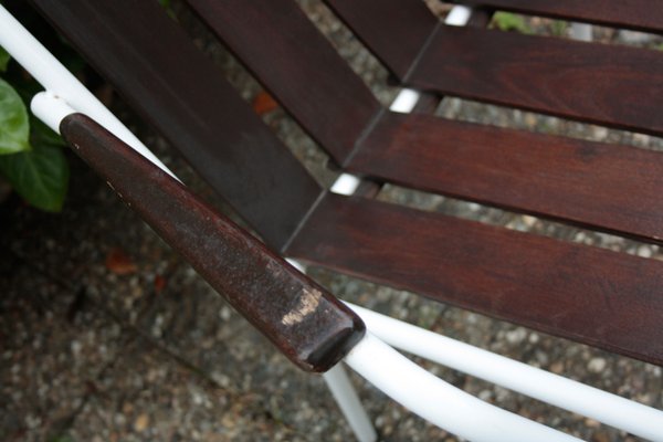 Stackable Garden Chairs in Teak and Steel Tube from Daneline Denmark, 1960s, Set of 5-OZL-1314523