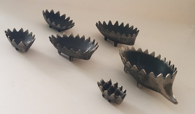 Stackable Hedgehog Ashtrays by Walter Bosse for Hertha Baller, 1950s, Set of 6-QDP-1805443