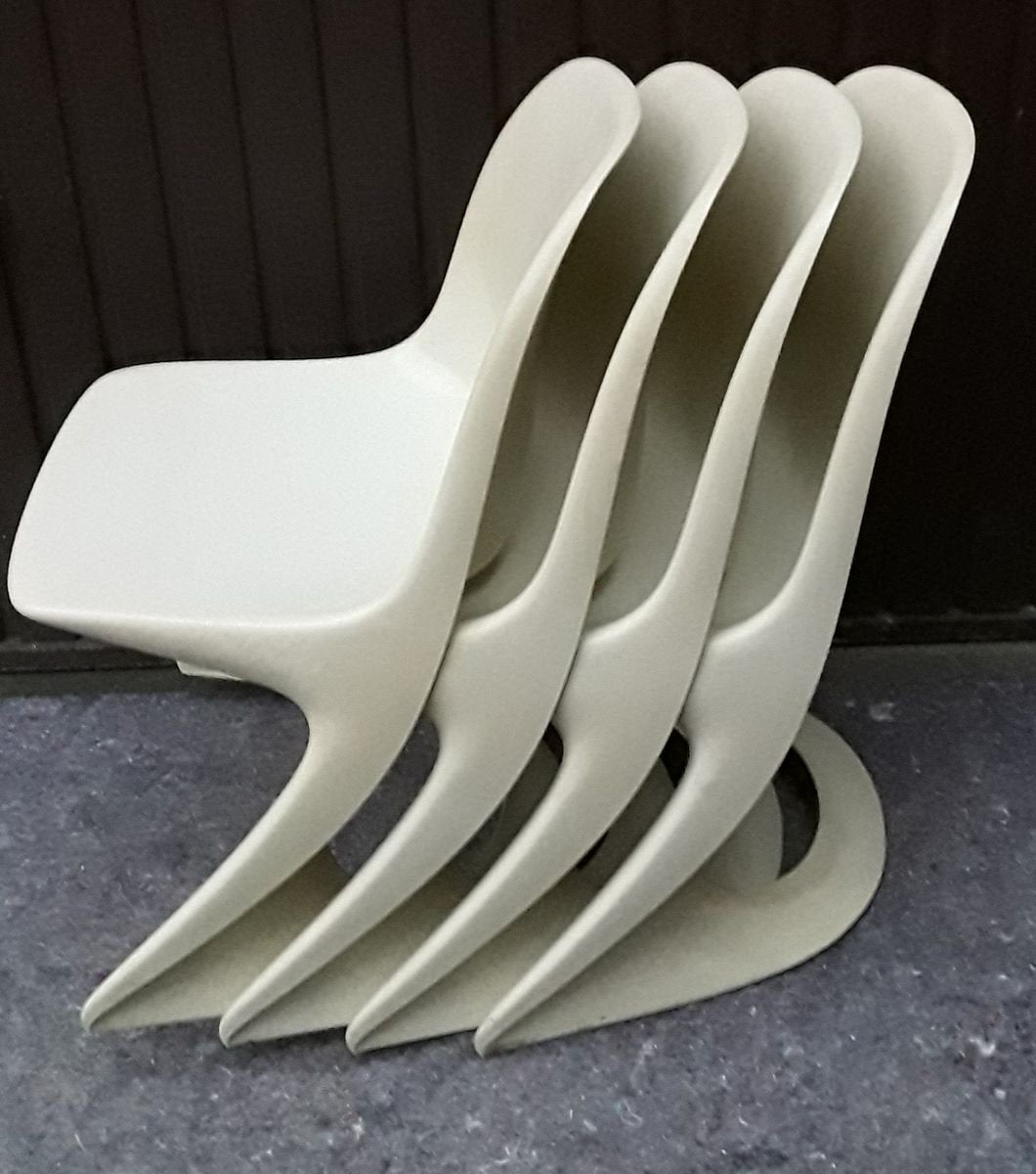 Stackable Plastic Chairs by Alexander Begge for Casala, 1974, Set of 4