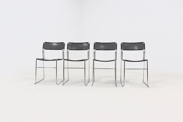 Stackable Sultana Dining Chairs by Arrben, Italy, 1980s, Set of 4-VV-2019766