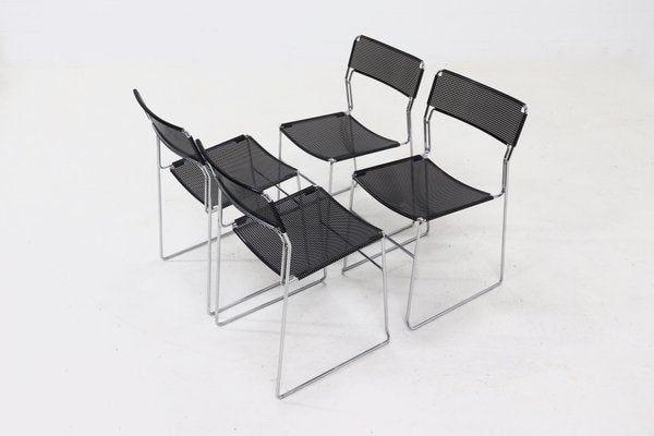 Stackable Sultana Dining Chairs by Arrben, Italy, 1980s, Set of 4-VV-2019766