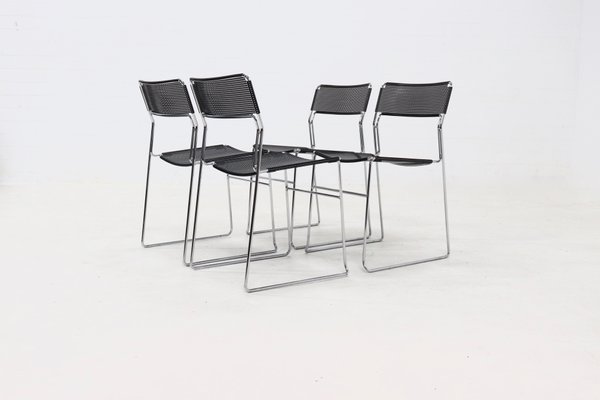 Stackable Sultana Dining Chairs by Arrben, Italy, 1980s, Set of 4-VV-2019766