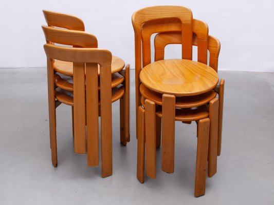 Stacking Chairs by Bruno Rey for Kush & Co, 1970, Set of 6-KL-2036505