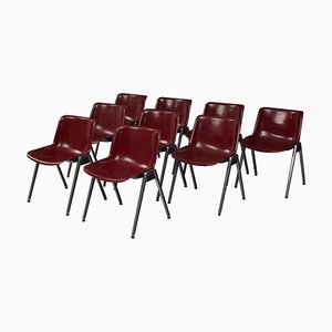 Stacking Chairs by Osvaldo Borsani for Tecno, Italy, 1970s, Set of 9-ITV-1299158