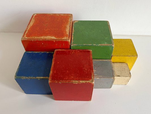 Stacking Cubes by Ko Verzuu for Ado, 1930s, Set of 7-RPY-1801238