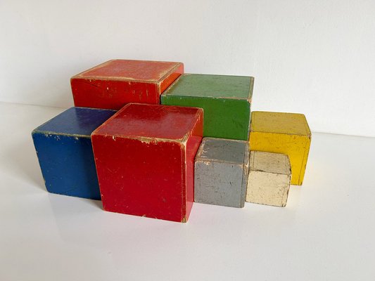 Stacking Cubes by Ko Verzuu for Ado, 1930s, Set of 7-RPY-1801238