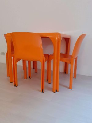 Stadium Table and Selene Chairs by Vico Magistretti for Artemide, Italy, 1970s, Set of 4-PCO-1806703