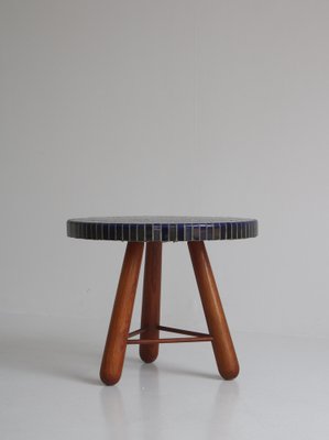 Stained Elm Mosaic Side Table by Otto Færge, Denmark, 1940s-WRF-1313475