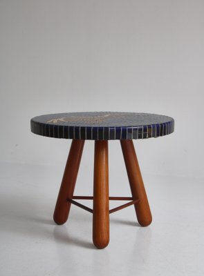 Stained Elm Mosaic Side Table by Otto Færge, Denmark, 1940s-WRF-1313475