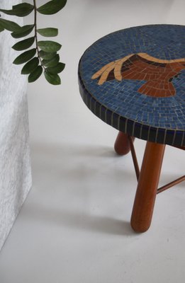 Stained Elm Mosaic Side Table by Otto Færge, Denmark, 1940s-WRF-1313475