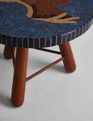 Stained Elm Mosaic Side Table by Otto Færge, Denmark, 1940s-WRF-1313475