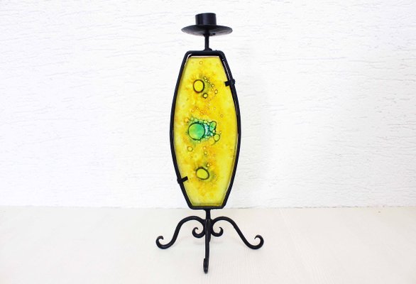 Stained Glass Candlestick, 1930s-BQF-910241