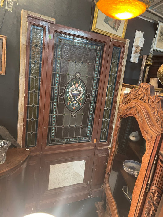 Stained Glass Windows Mounted on a Door