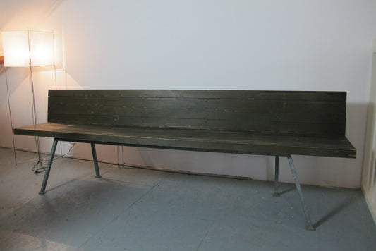 Stained Pine and Steel Bench by Dom Hans van der Laan, 1965