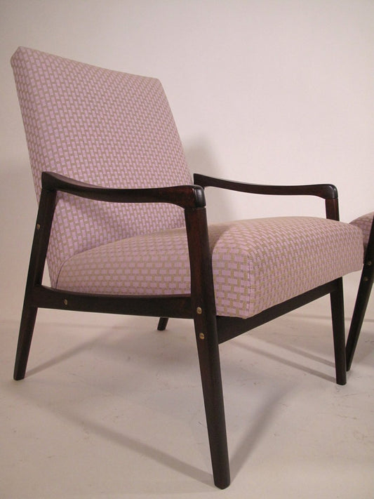 Stained Wood Lounge Chairs, 1950s, Set of 2