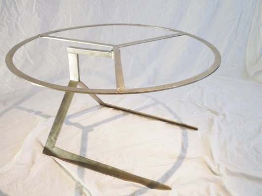 Stainless Steel and Glass Coffee Table-UML-1816077