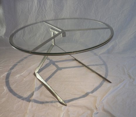 Stainless Steel and Glass Coffee Table