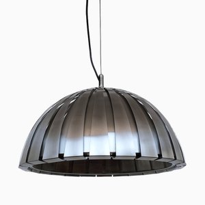 Stainless Steel Calotta Pendant Lamp attributed to Elio Martinelli for Martinelli Luce, 1970s-RNN-1687673