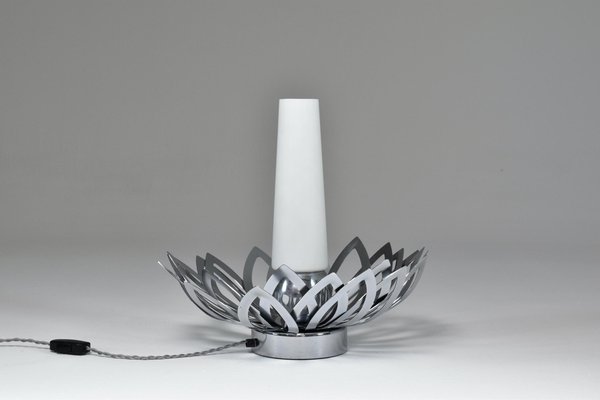 Stainless Steel Flower Lamp by Jacqueline Trocmé, 1970s-GXL-1320888