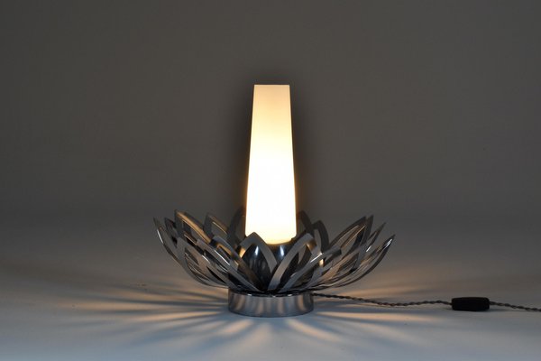 Stainless Steel Flower Lamp by Jacqueline Trocmé, 1970s-GXL-1320888