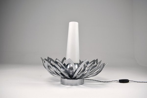 Stainless Steel Flower Lamp by Jacqueline Trocmé, 1970s-GXL-1320888