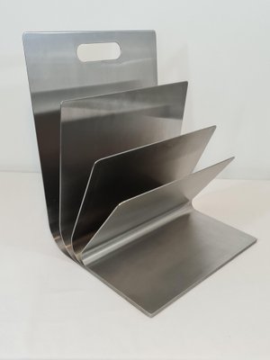 Stainless Steel Magazine Rack by Xavier Feal for Inux Industrie, 1970s-DOA-1723949