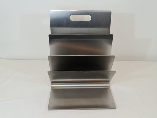 Stainless Steel Magazine Rack by Xavier Feal for Inux Industrie, 1970s-DOA-1723949